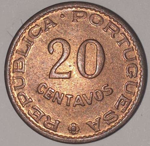 1961 - 20 CENTAVOS COIN - MOZAMBIQUE - (Bronze)